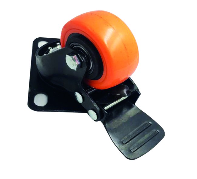  Roulette orange 40mm Avec frein 